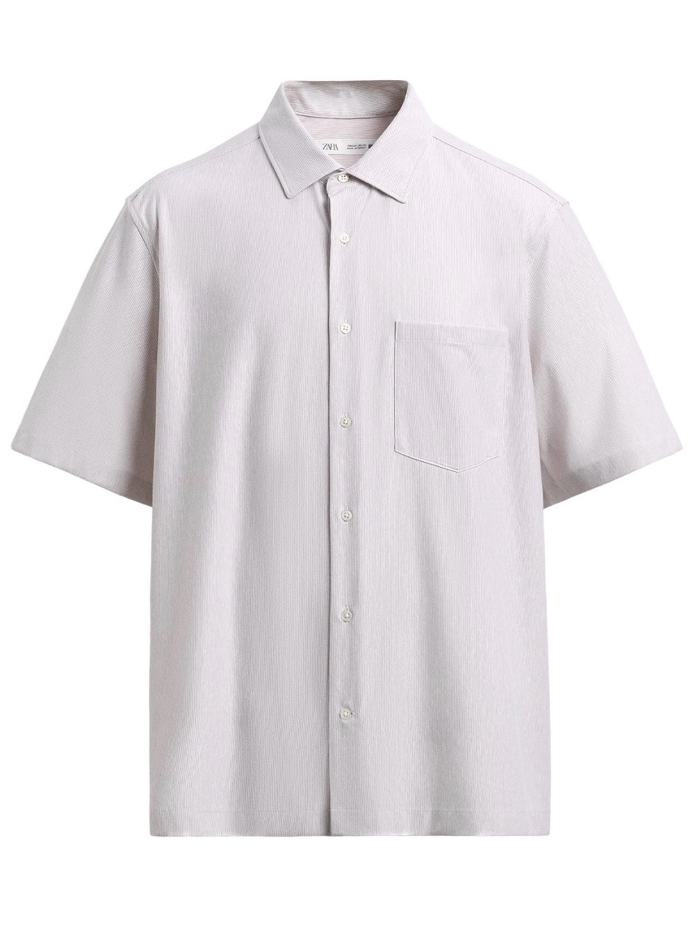 Zara Men's Regular Fit Stripped Shirt  ECRU/Beige Size S